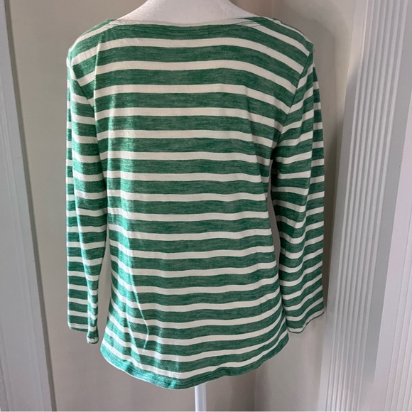 Old Navy tie front green striped cotton sweater - Picture 6 of 13